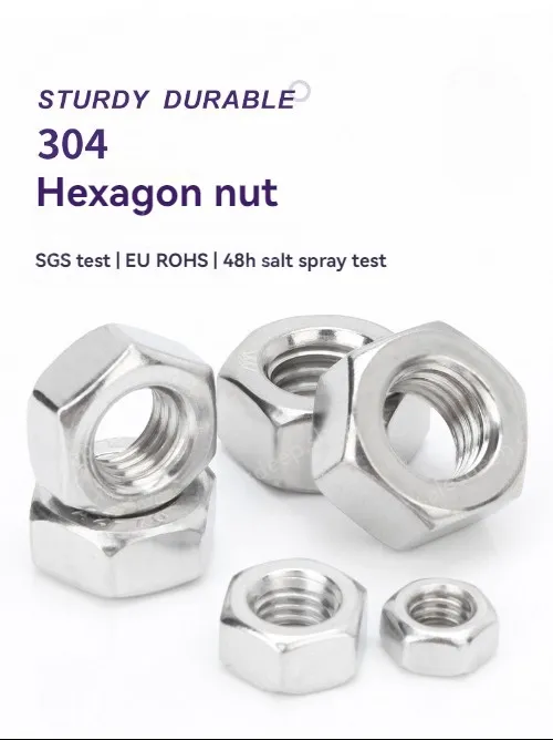 External hexagon nut 304 stainless steel-M2